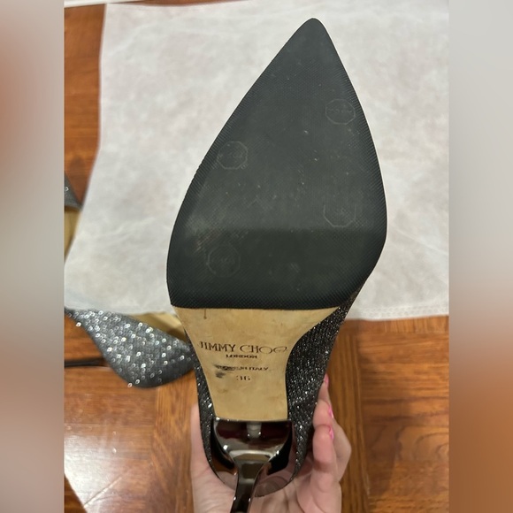 Jimmy Choo silver glitter stiletto - preowned - Picture 8 of 14